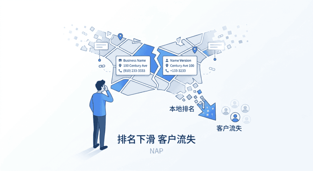本地NAP引用不一致的代价：排名下滑与客户流失