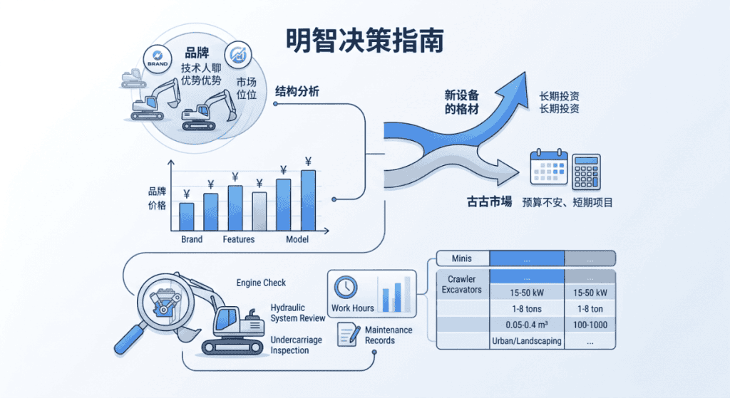二、明智决策：挖掘机品牌、价格与二手市场分析