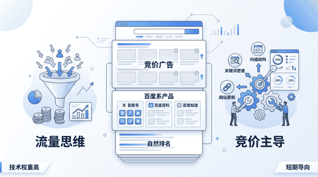 国内SEO的百度逻辑：流量思维与竞价主导