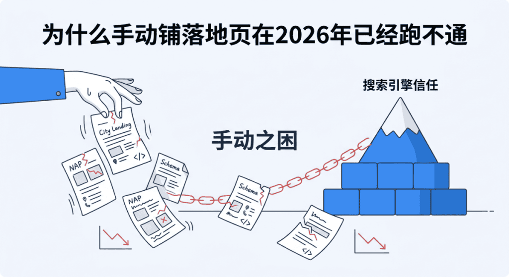 为什么手动铺落地页在2026年已经跑不通